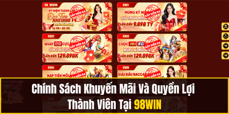 Chính Sách Khuyến Mãi Và Quyền Lợi Thành Viên Tại 98WIN